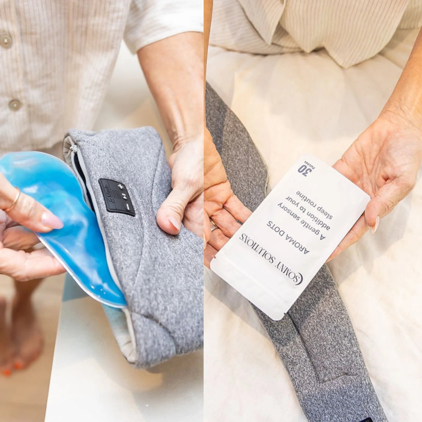 Somny Solutions cooling pack and Aroma Dots with the sound sleep mask
